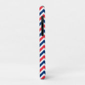 Red Blue White Zig Zag Lines Geometric Baseball Case-Mate iPhoneケース (裏面/左)