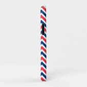 Red Blue White Zig Zag Lines Geometric Baseball Case-Mate iPhoneケース (裏面/右)