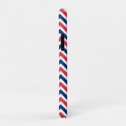 Red Blue White Zig Zag Lines Geometric Baseball Case-Mate iPhoneケース (裏面/右)