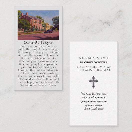 Red Blue Yellow Green Heartfelt Condolences 名刺 (正面/裏面)