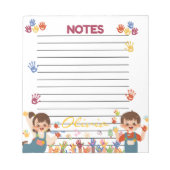 Red Blue Yellow Playful Kids Personalized Notepad ノートパッド (正面)