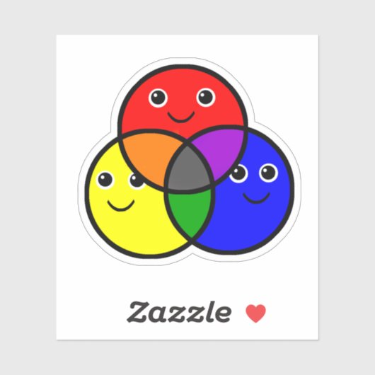 Red Blue Yellow Primary Colors シール (シート)