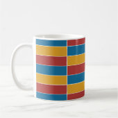 Red Blue Yellow Stripes コーヒーマグカップ (左)
