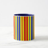 Red Blue Yellow Stripes Pattern Design  マグカップ (中央)