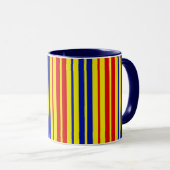 Red Blue Yellow Stripes Pattern Design  マグカップ (正面右)