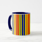 Red Blue Yellow Stripes Pattern Design  マグカップ (正面左)