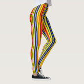 Red Blue Yellow Stripes Pattern Design  レギンス (右)
