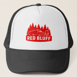 Red Bluff Bigfoot Semi-Truck & Forest Silhouette キャップ