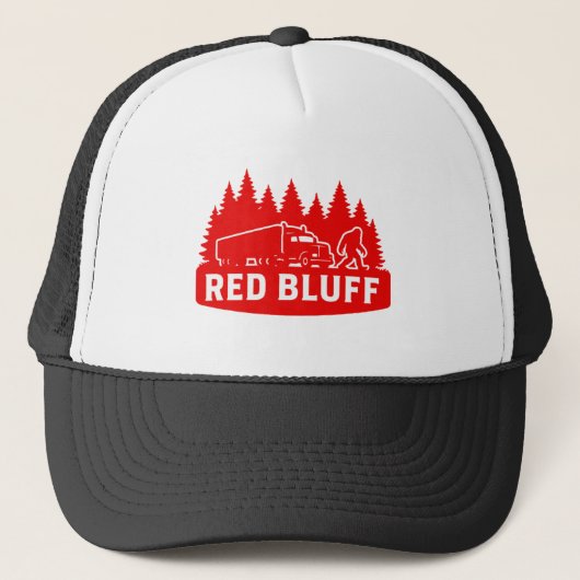 Red Bluff Bigfoot Semi-Truck & Forest Silhouette キャップ (正面)