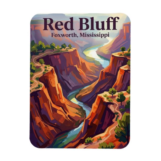 Red Bluff Mississippi マグネット (縦)