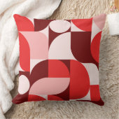 Red Blush Burgundy Geometric Composition クッション (ブランケット)