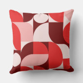 Red Blush Burgundy Geometric Composition クッション (裏面)