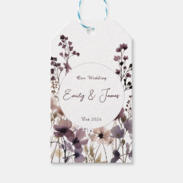 Red Blush Floral Wedding Elegant  ギフトタグ