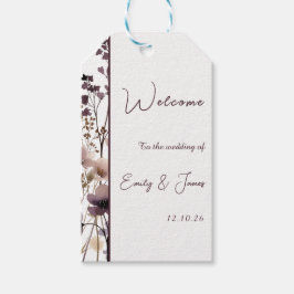 Red Blush Floral Wedding Elegant  ギフトタグ