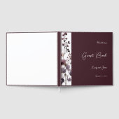 Red Blush Floral Wedding Elegant ゲストブック (全面)