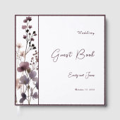 Red Blush Floral Wedding Elegant ゲストブック (正面)