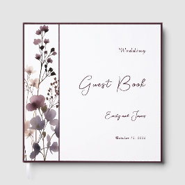 Red Blush Floral Wedding Elegant ゲストブック