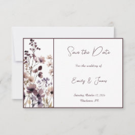 Red Blush Floral Wedding Elegant Romantic セーブザデート