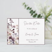 Red Blush Floral Wedding Elegant Romantic セーブザデート (スタンド正面)