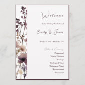 Red Blush Floral Wedding Elegant Romantic プログラム (正面)