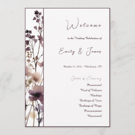 Red Blush Floral Wedding Elegant Romantic プログラム