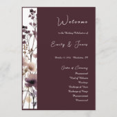 Red Blush Floral Wedding Elegant Romantic プログラム (正面)