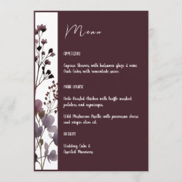 Red Blush Floral Wedding Elegant Romantic メニュー