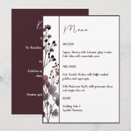 Red Blush Floral Wedding Elegant Romantic メニュー