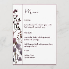 Red Blush Floral Wedding Elegant Romantic メニュー