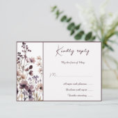 Red Blush Floral Wedding Elegant Romantic 出欠カード (スタンド正面)