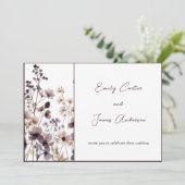 Red Blush Floral Wedding Elegant Romantic 招待状 (スタンド正面)