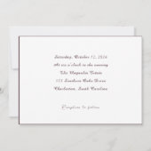 Red Blush Floral Wedding Elegant Romantic 招待状 (裏面)