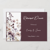 Red Blush Floral Wedding Elegant Romantic 招待状 (正面)