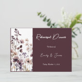 Red Blush Floral Wedding Elegant Romantic 招待状 (スタンド正面)