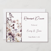 Red Blush Floral Wedding Elegant Romantic 招待状 (正面)