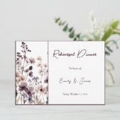 Red Blush Floral Wedding Elegant Romantic 招待状 (スタンド正面)