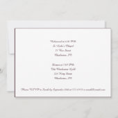 Red Blush Floral Wedding Elegant Romantic 招待状 (裏面)