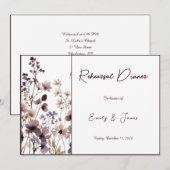 Red Blush Floral Wedding Elegant Romantic 招待状 (正面/裏面)