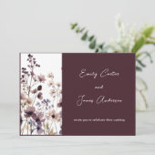 Red Blush Floral Wedding Elegant Romantic 招待状 (スタンド正面)