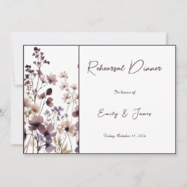 Red Blush Floral Wedding Elegant Romantic 招待状
