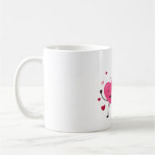 Red & Blush Pink Hearts Romantic Mug コーヒーマグカップ (左)