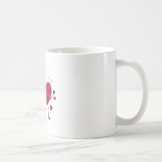 Red & Blush Pink Hearts Romantic Mug コーヒーマグカップ