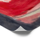 Red Boat Coastal Watercolor ポスター (角)