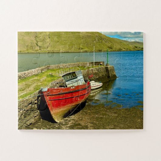 Red Boat in Lowtide ジグソーパズル (横)