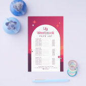 Red Boho Modern Retro Groovy Price List チラシ (シングル)