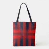 Red Bokeh Buffalo Plaid トートバッグ (裏面)