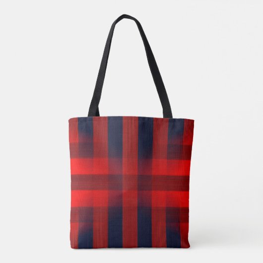 Red Bokeh Buffalo Plaid トートバッグ (裏面)
