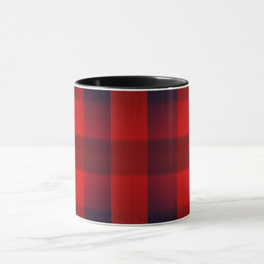 Red Bokeh Buffalo Plaid マグカップ (中央)