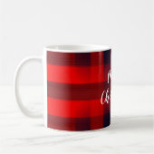 Red Bokeh Buffalo Plaid Christmas コーヒーマグカップ (左)