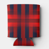 Red Bokeh Buffalo Plaid Monogram 缶クーラー (裏面)